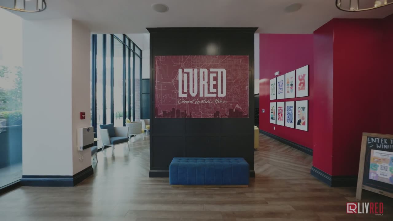 LivRed — Student housing brand film and amenity photos in downtown Lincoln.