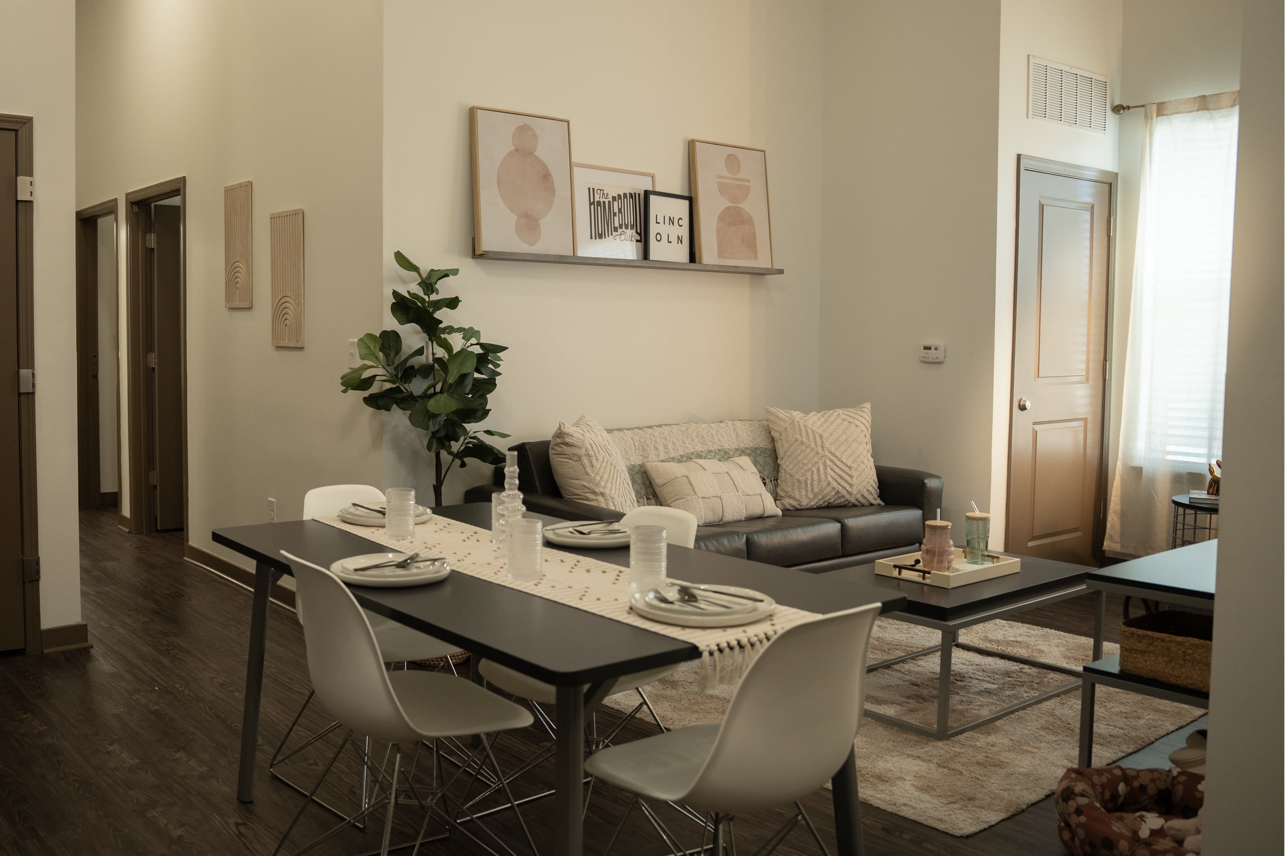 A model living room at The Academy Lincoln
