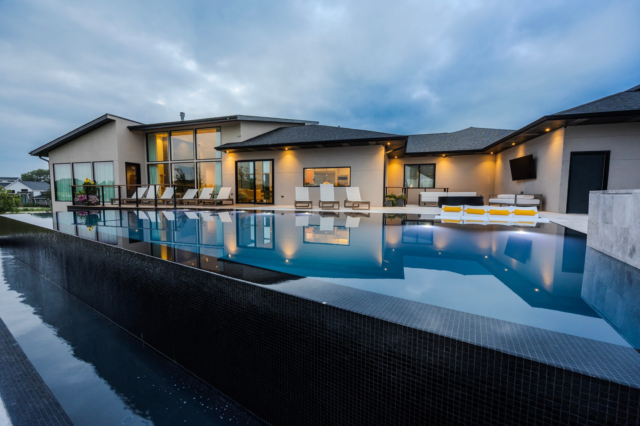 The Infinity Pool at Dusk — Grey Hawk Circle
